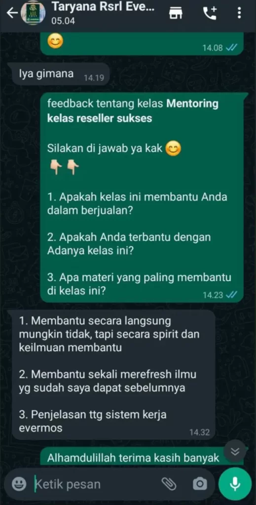 taryana testimoni kelas reseller sukses