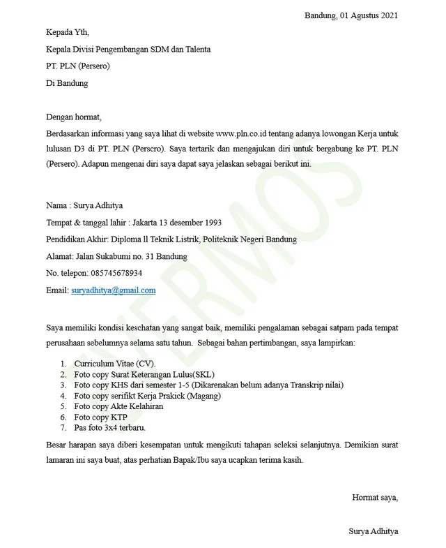 Contoh Surat Lamaran Satpam Terbaru Delinewstv - vrogue.co