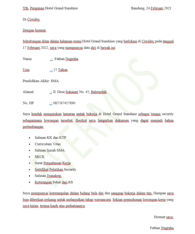 10 Contoh Surat Lamaran Kerja Satpam yang Baik dan Benar!