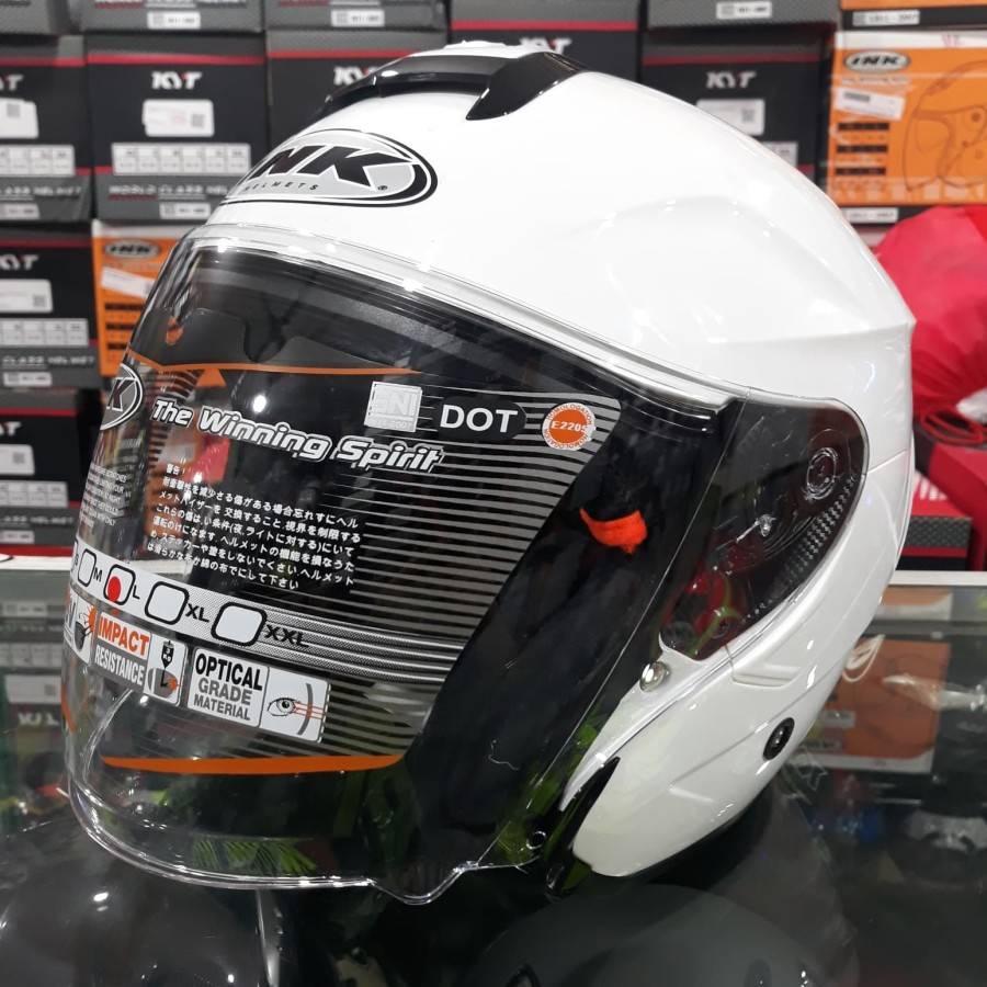 Custom Variasi Motor Helm INK Dynamic Solid L White off Harga