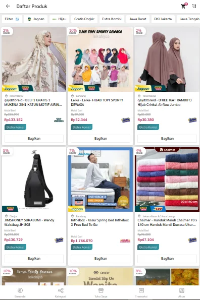 Kelebihan dan Kekurangan Evermos - Tampilan Katalog Evermos