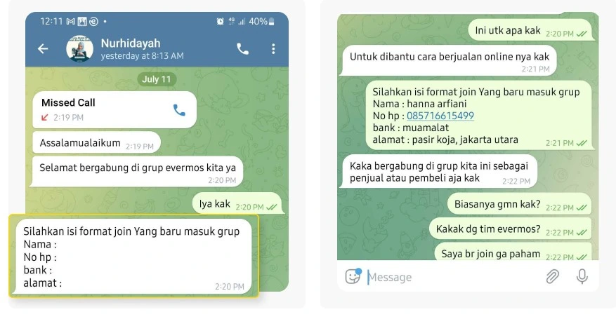 evermos penipuan minta informasi pribadi 02 evermos penipuan minta informasi pribadi