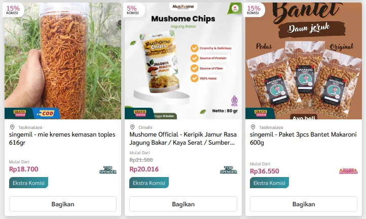 Inilah Cara Memulai jadi Reseller Modal Kecil 4 produk cemilan untuk reseller modal kecil