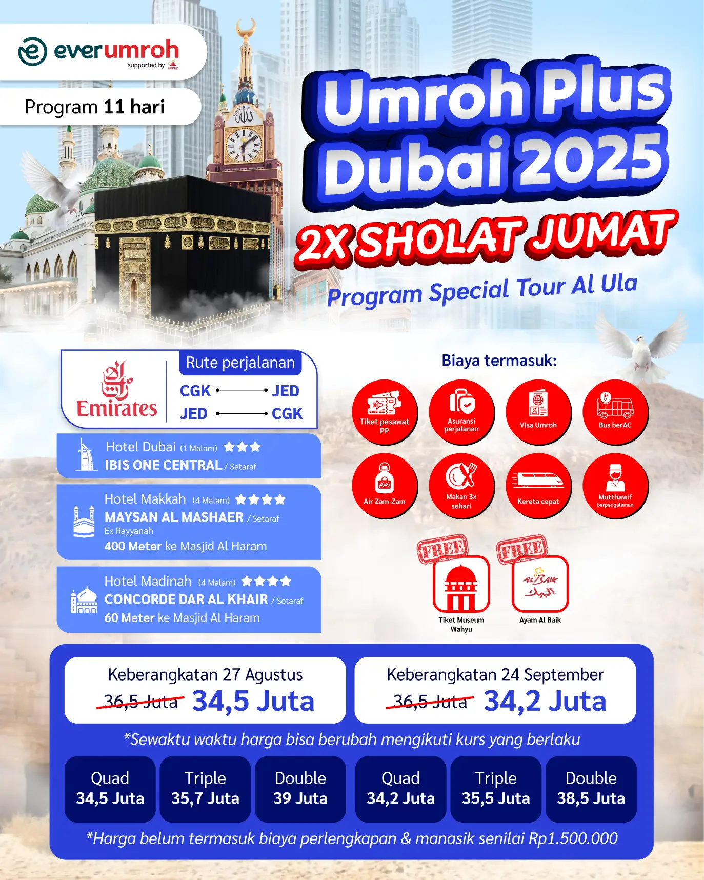 PAKET 1_ Umroh Plus Dubai + Al Ula - Biru