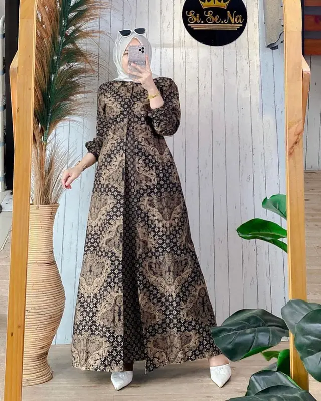 1761118550075 Gamis batik - rekomendasi produk dropship baju gamis tangan pertama (Sumber: Evermos)