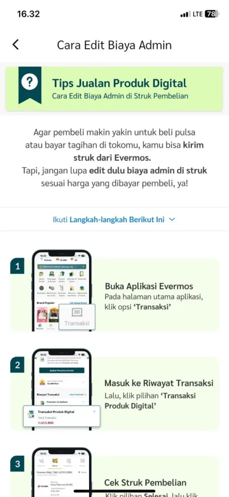 cara edit biaya admin