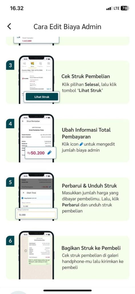 cara edit biaya admin