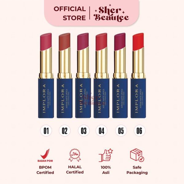 Sherbeautee - Implora Intense Matte Lipstick Long Lasting Finish 3.5gr 01 cherry crush