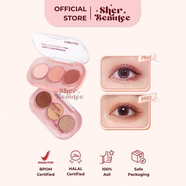 Sherbeautee - Pinkflash 3 Pan Eyeshadow Fully Pigmented Easy to Blend 3 gr GT02