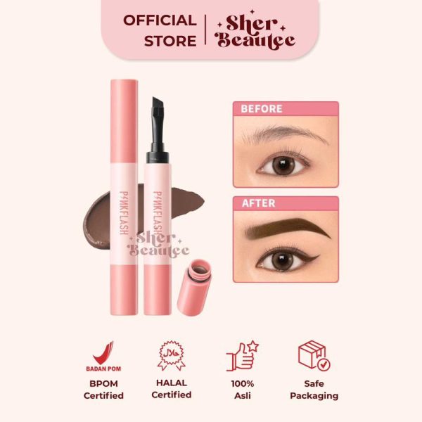 Sherbeautee - Pinkflash Smudge Proof Brow Pomade 1.4gr BR01 ash brown