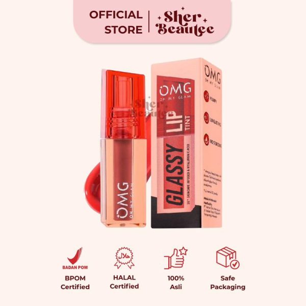 Sherbeautee - OMG Oh My Glam Glassy Lip Tint 2gr burgundy
