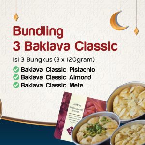 Aliya - Bundling Baklava Classic Isi 3 Varian (Pistachio - Almond - Mete) 360g Original